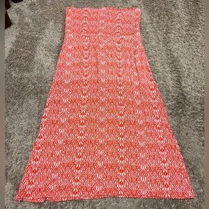 Bright orange maxi dress skirt